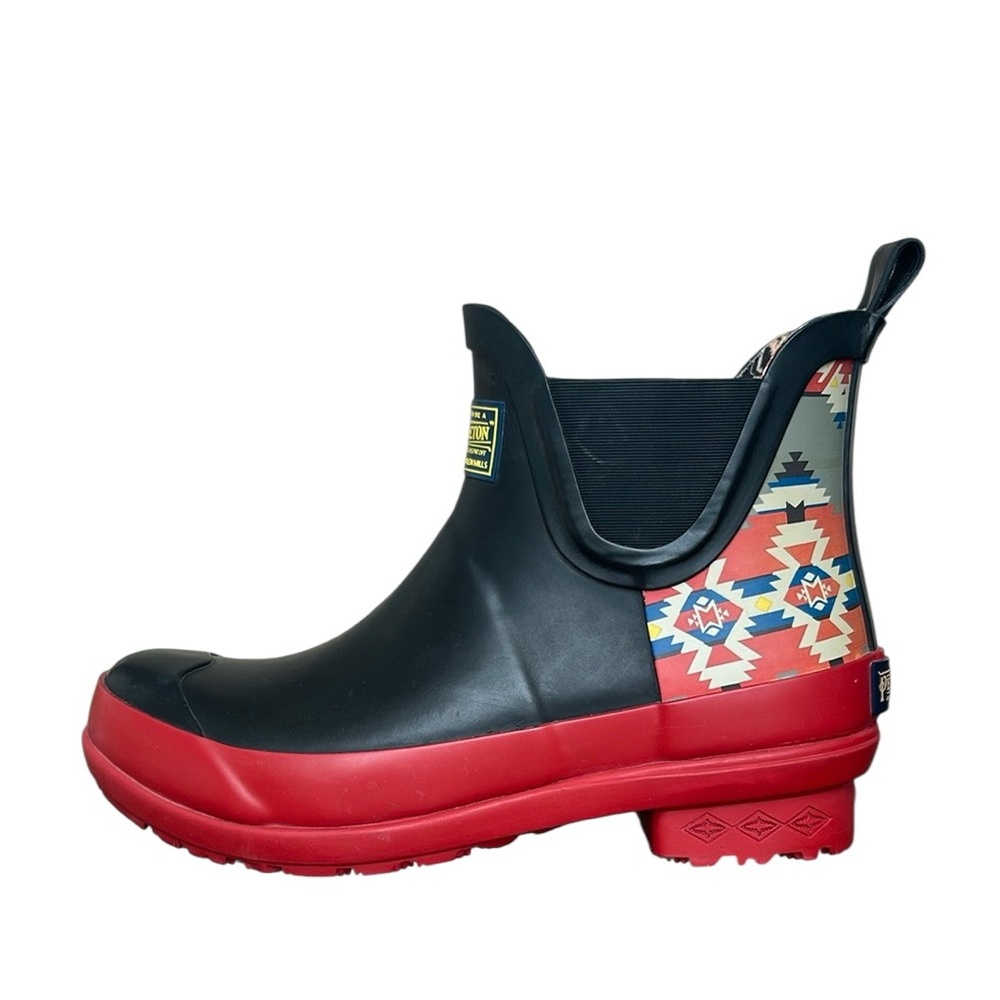Pendleton Women’s Chelsea Rain Boots Mountain Majesty Aztec Duck Boots Black 5